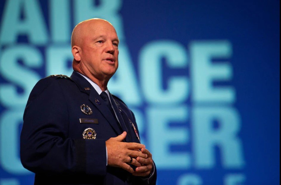 Chief of Space Force Operations Gen. John W. “Jay” Raymond gives an update on the U.S. Space Force during the Air Force Association Air, Space and Cyber Conference at National Harbor, Md., Sept. 21, 2021. During his presentation, Raymond previewed the Space Force’s Service Dress Prototype and gave insight to the “Guardian Ideals,” which identifies the Space Forces’s vision for its culture to ensure mission success.